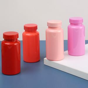 China Vitamin Capsule Pill Plastic Bottle Packaging 150Ml Red Pink Empty Supplement on sale