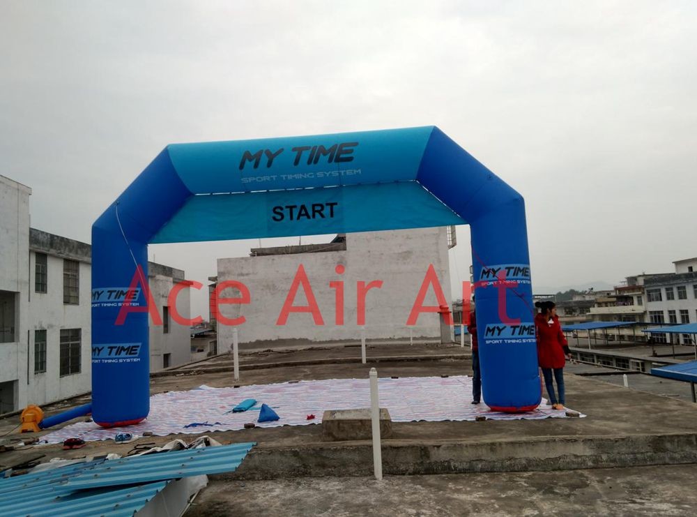  giant advertising  inflatable regio bank arch with 2 changable banner of START FINISH  for neterlands for sale Manufactures