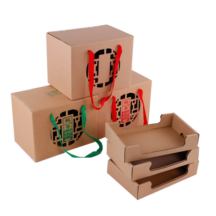 China Recyclable Food Cardboard Box Trays With Ribbon Handle on sale