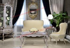  Nice Design for Neoclassical Leisure Sofa set by Wooden Carving Frame and Fabric Manufactures