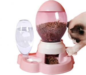 China Plastic Automatic Pet Food Bowl For Small Medium Cats Dogs 2.2L on sale