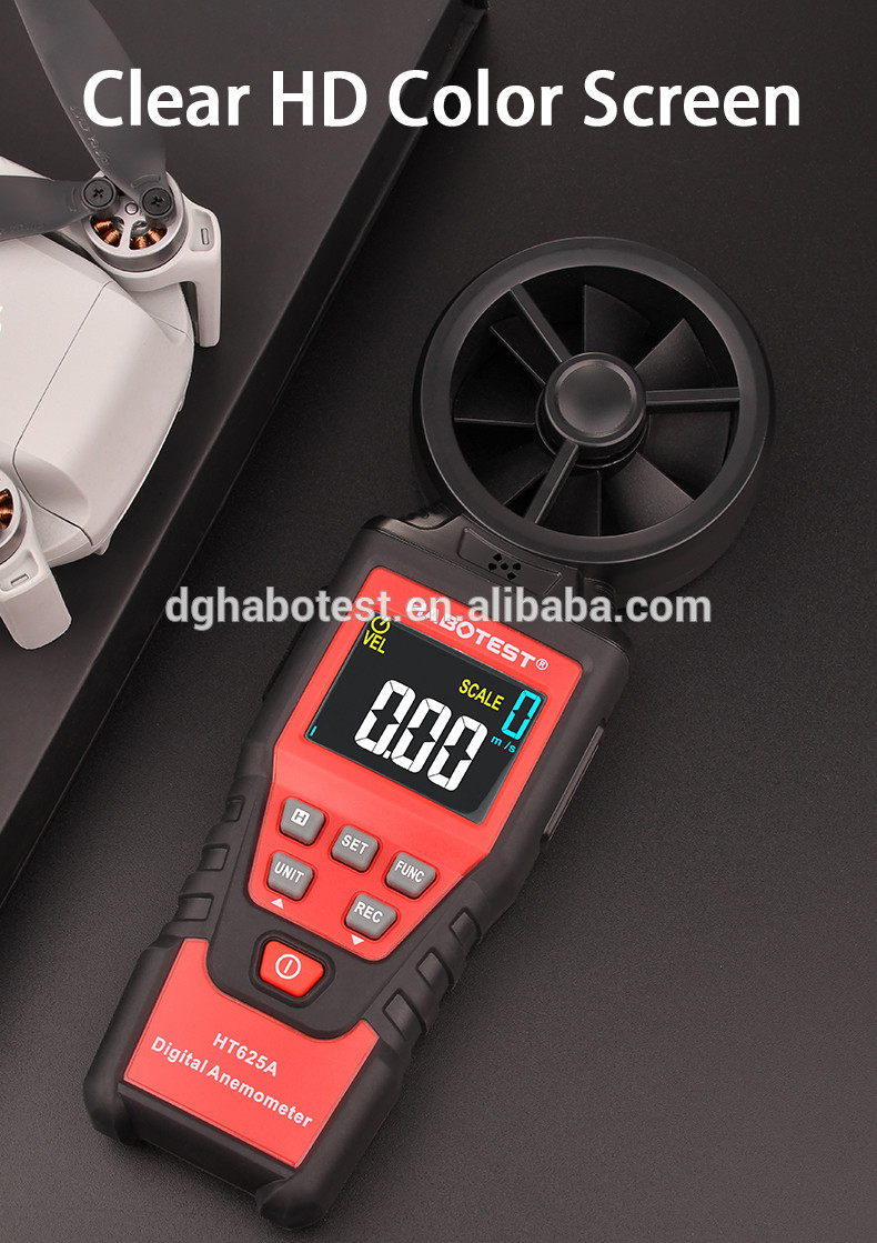  Portable Handheld Wind Speed Anemometer Industrial For Air Flow Meter Manufactures