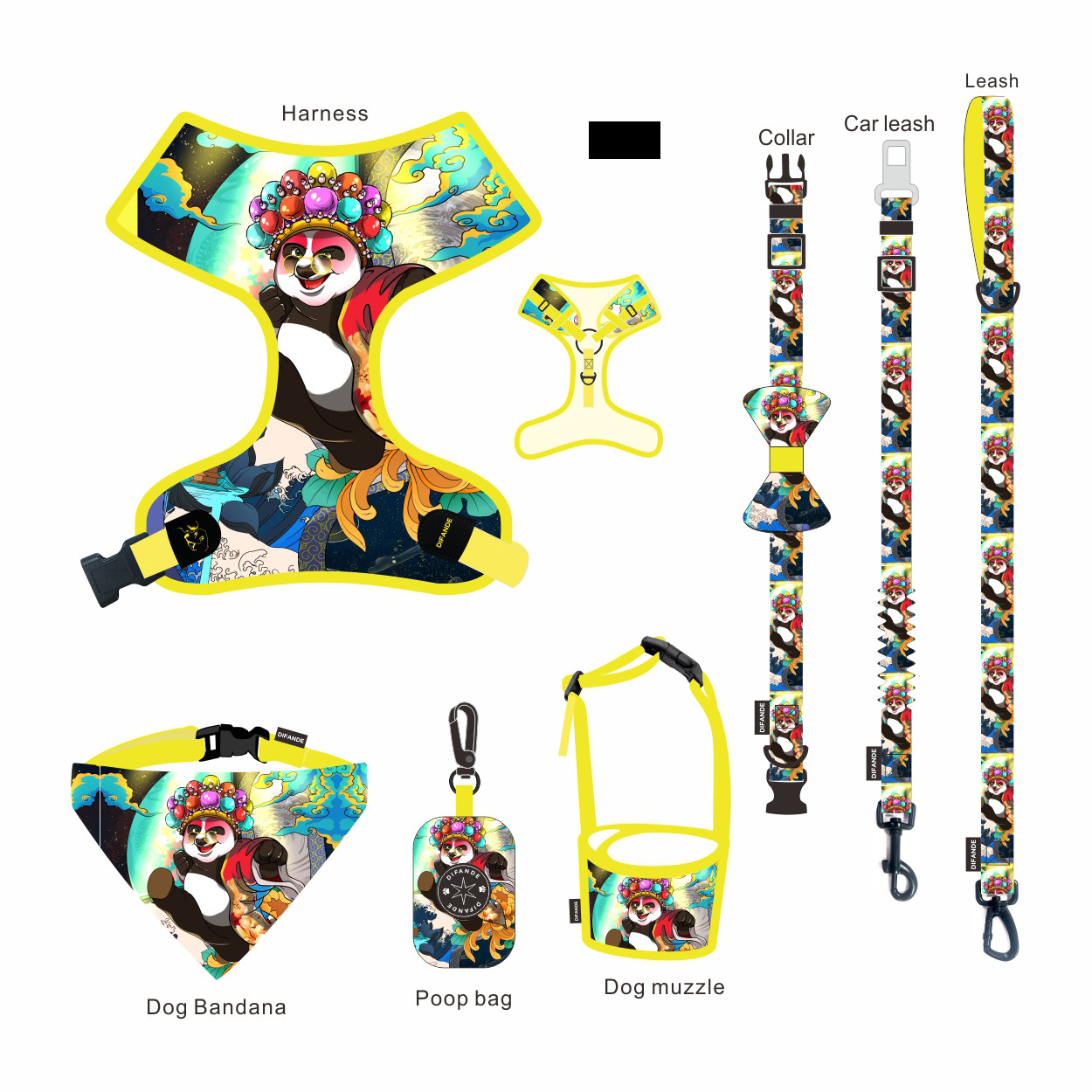 China ODM Dog Harness Set Print Reflective Personalized Pet Accessories on sale