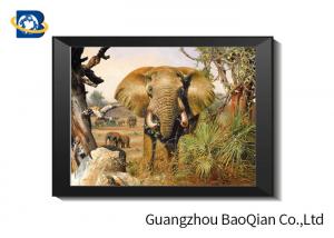  Flip Effect Lenticular Image 40 x 40 cm , 3D Lenticular Printing Pictures Elephant Theme Manufactures