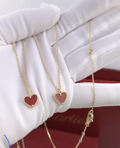  Young Ladies Gifts Heart Shaped 18K Gold Necklace With Carnelian Manufactures