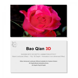  0.6mm Thickness 89x68mm 3D Lenticular Card 3D Flip Changing Effect Manufactures