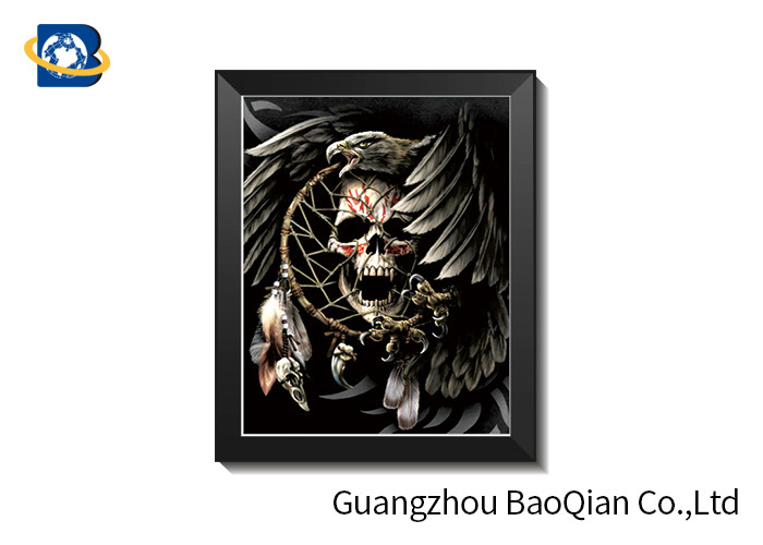  ODM 3D Picture Lenticular Printing Skull With Frame Deep Effect 0.65 mm PET Material Manufactures