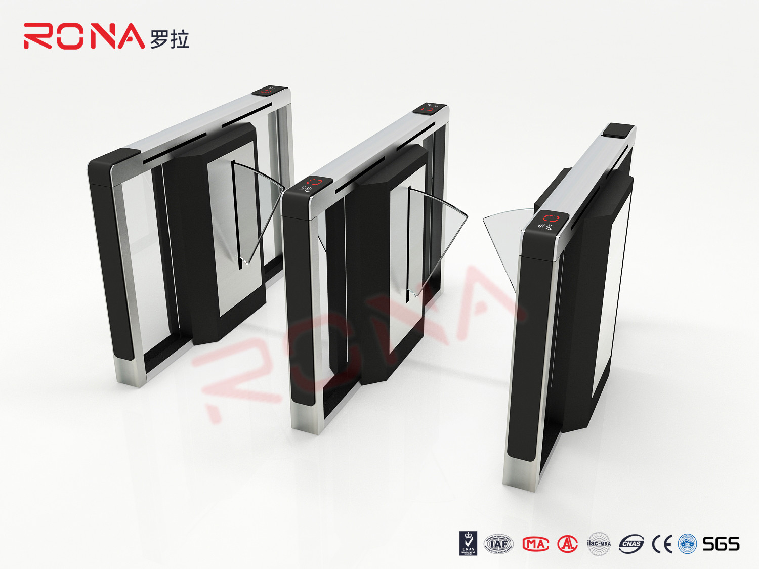  550mm Passage Flap Barrier Gate Security Subway Entry Systems Waist Height Turnstiles Manufactures