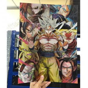 China Triple Transition Flip Anime Poster 11''X17'' Dragon Ball Z Anime 3D Posters For Home Decoration on sale
