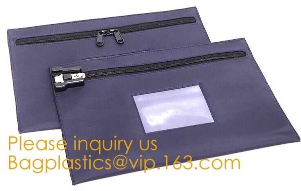 Bank Pack Case Manufacturer Customize Strong Power Waterproof Locking Secured Bank Tool Coin Money Bag With PVC Window