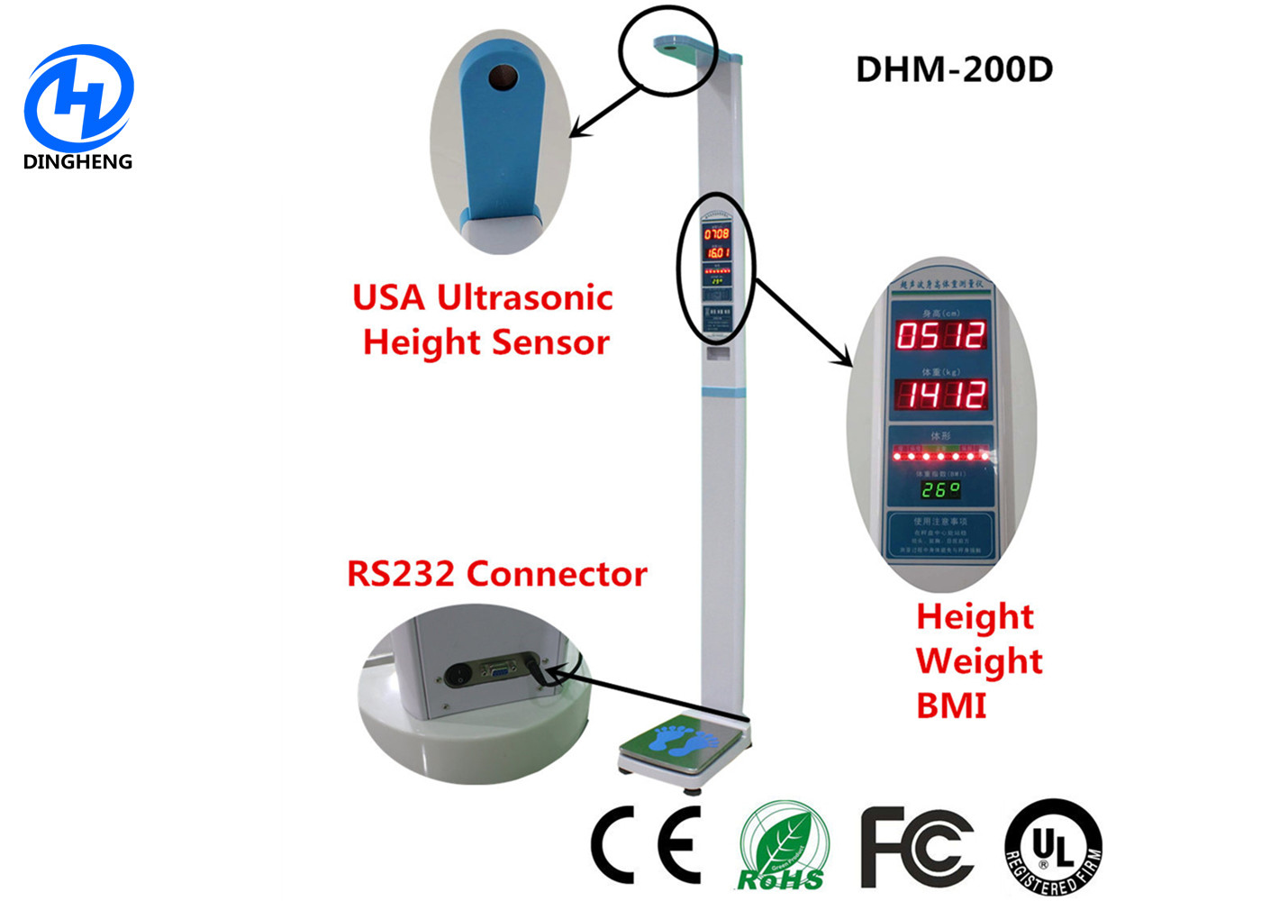  Medical height weight scales with thermal printer and ultrasonic height sensor Manufactures