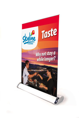 A3 Tabletop Retractable Banner Stands Portable Aluminum Mini Roll Up Banner Manufactures
