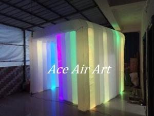  3mL*3mW*2.5mH Colorful Led Inflatable Photo Booth Cube tent/Inflatable Cabin for Sale add fun to your event Manufactures