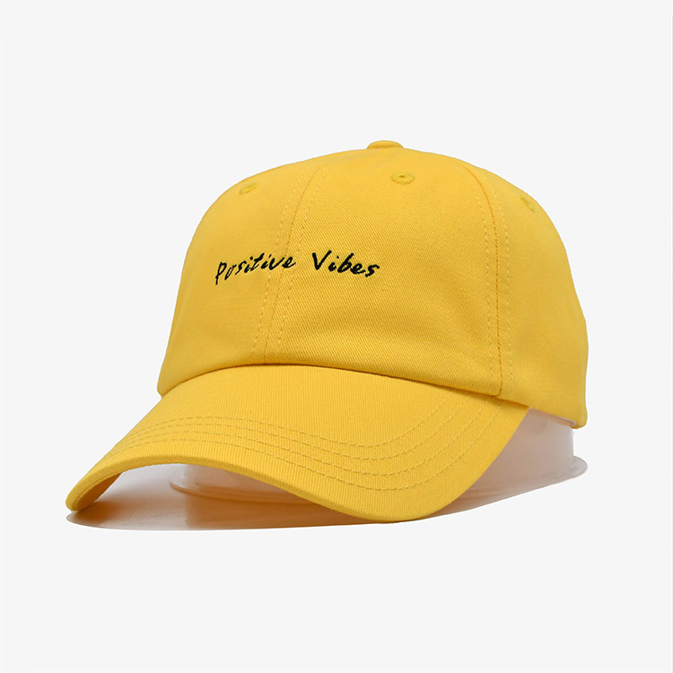  Embroidery Outdoor Sports Dad Hats Light Yellow Color Cotton Fabric For Unisex Manufactures