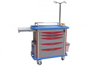 China Advanced ABS Plastic IV Pole Medicine Trolley , Hospital Nursing Cart With Utility Container (ALS-MT121) on sale