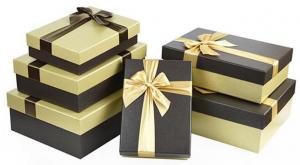 China Flat Folding Decorative Cardboard Boxes , Packaging Rectangular Gift Box on sale