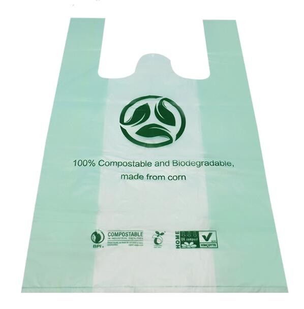 100% Compostable Vest Carrier Plastic Shopping Bag With Ce Certificated, Vest Carrier Bags For Home Usage, Vest Carrier