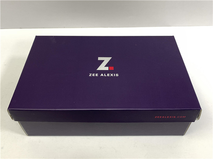 China Dark Purple Printed Shoe Boxes , Large Cardboard Boxes For Shoes With Lids on sale