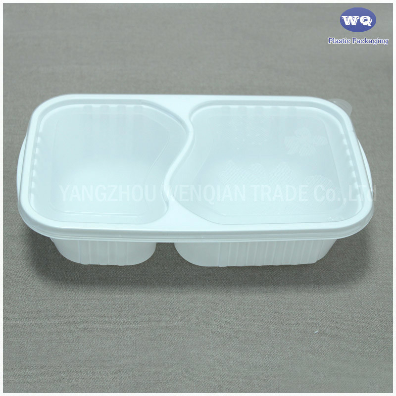 China Restaurant Supply Disposable 2-Coms PP Plastic Lunch Box-Durable Heat resistant food tray lid -Plastic Food Containers on sale