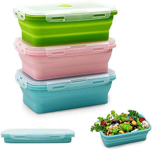 Quality BPA Free Bento Silicone Lunch Box Leakproof 3 Compartment For Adults for sale