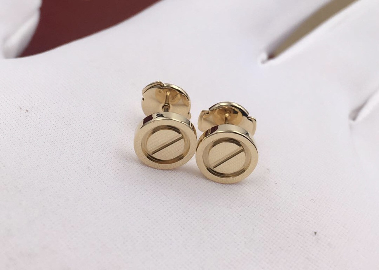  Minimalist Handmade No Diamond 18k Gold Stud Earrings For Birthday Gift Manufactures