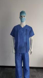 China OEM SMS PP Disposable Scrub Suit Nurse Royal Blue Scrub Suit on sale
