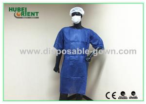  Dark Blue Disposable Medical Use Patient Gown / Disposable Isolation Gown For Hospital Manufactures