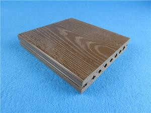  Brushed Wood Plastic Composite Deck Tiles / Exterior Decking Floor 140 * 25mm Manufactures
