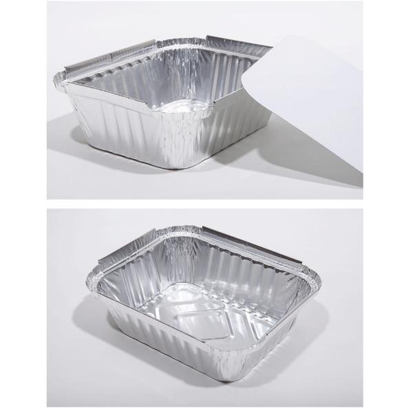 Silver Aluminum Foil Loaf Pans , Disposable Aluminum Baking Pans With Lids