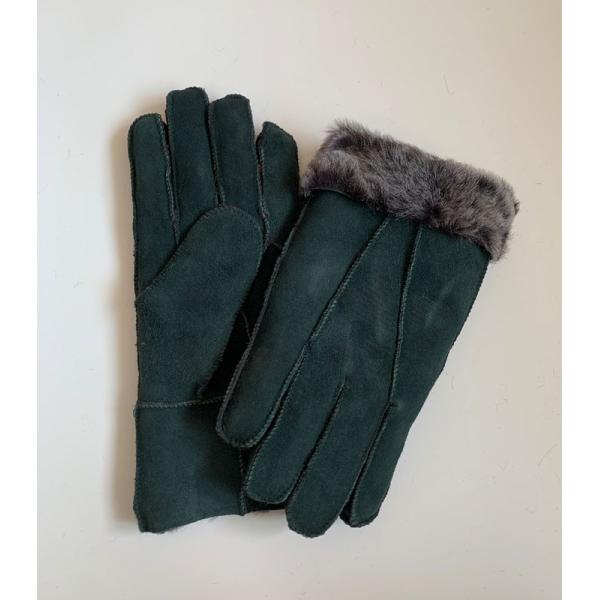 Outdoor Mens Sheepskin Gloves Mittens Brown green