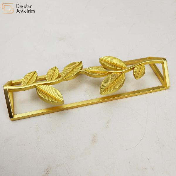 Table Leaf Napkin Rings , Metal Gold Napkin Rings For Wedding Party Dinner