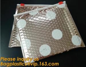  Factory Shiny Rose Gold Silver Cosmetic Zipper Bubble Bag Self Adhesive Plastic Pe Material Mailer Zip Lock Padded Bag, Manufactures