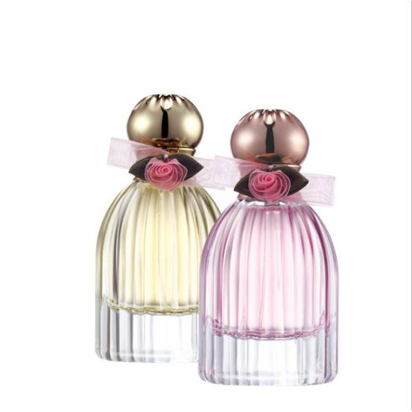 Lantern Shaped Spray Glass Perfume Bottle Cylindrical Vertical Stripe 30ml