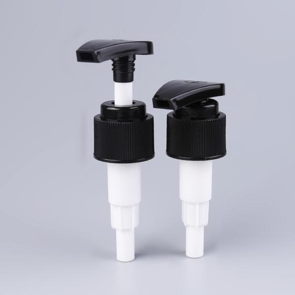 Ribbed Screw Lotion Pump Black 24/410 4cc Dosage PP Plastic Material