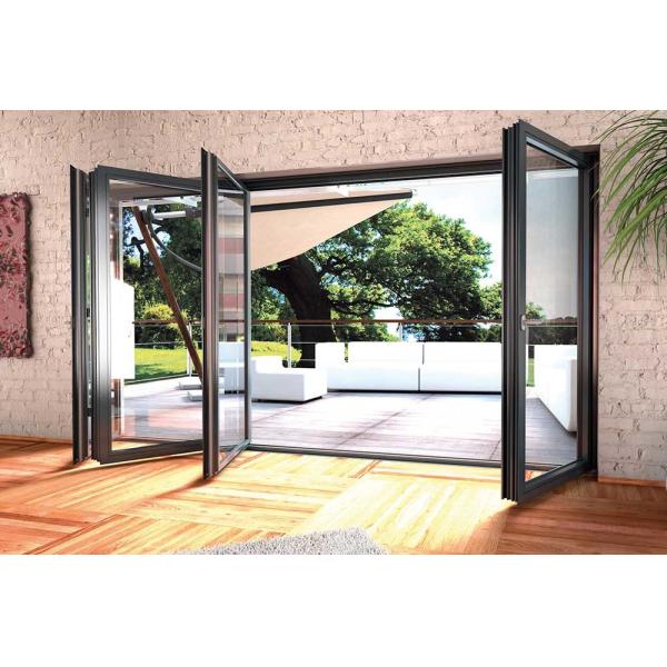 Manual / Automatic Aluminum Folding Doors Powder Coating  For Business