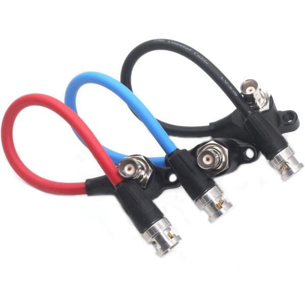 12G HD SDI Camera Cable BNC Male To Female 6 Inches Length For Cameras