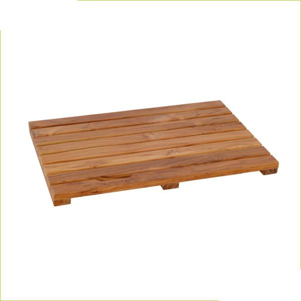 Space Saving Anti Slip 3.6cm Thickness Teak Bathroom Floor Mat
