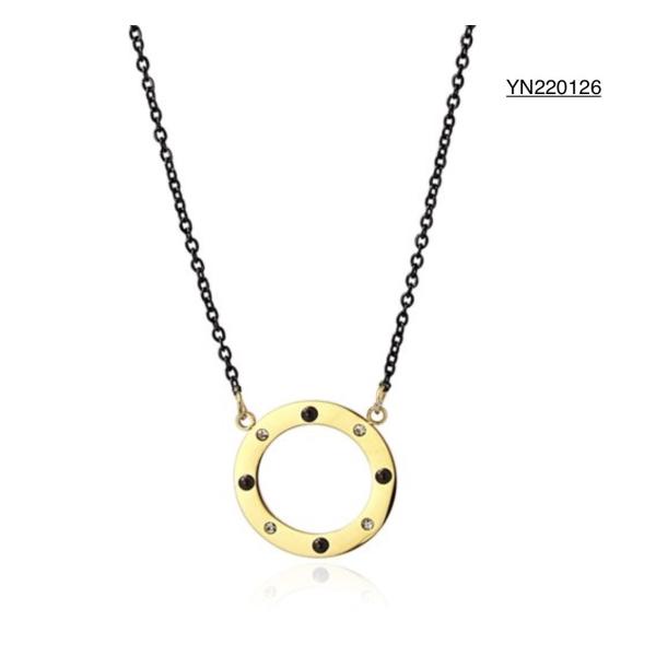 Black Chain Stainless Steel Fashion Necklaces Round Wheel Necklace For Men