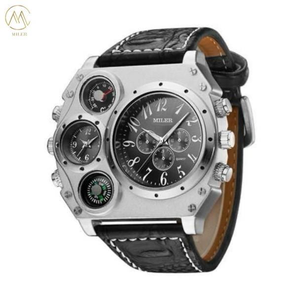 New Sport Watches Men Super Big Large Dial Male Quartz Clock Decorative Thermometer Compass Luxury Men's Wrist Watch