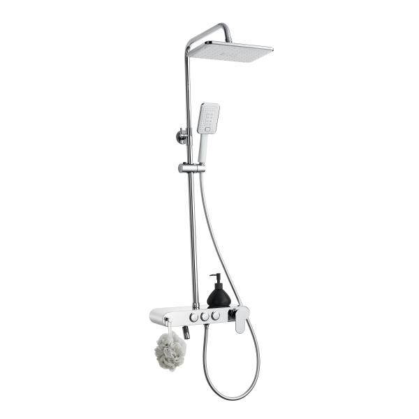 201 304 Stainless Steel Rain Brass Shower Set Mirror Polished