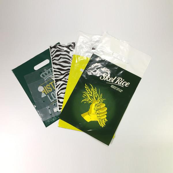 Custom Logo LDPE HDPE Biodegradable Grocery Bags With Hole Handle