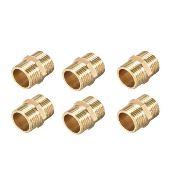 Brass Pipe Fitting Connector Straight HeX Nipple Coupler 3/8 X 3/8 G Male Thread Hose Fittings Gol Brass Stopcock Valves