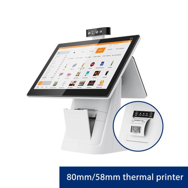 Dual Screen POS System Cash Register With 80mm Thermal Printer