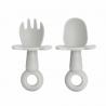 Phthalate free Baby Silicone Spoon Fork Suit Learning Eating Cutlery Set for sale