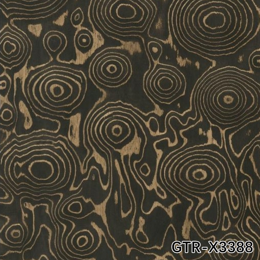 Reconstituted Black Walnut Burl Wood Veneer WTB-X2043 0.15-0.55mm For Indoor Decorative Board