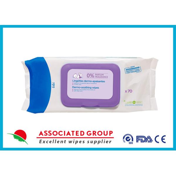 Aloe Vera Adult Wet Wipes Fragrance Free Face Wipes 70Pcs With Lid