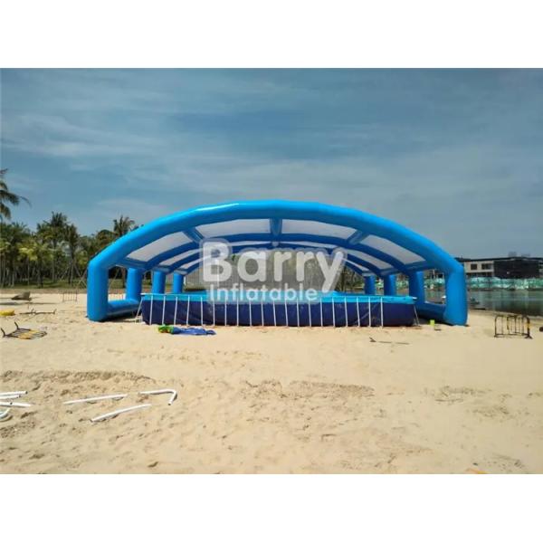 Blue And White Inflatable Shelter Tent For Metal Frame Pool Beach