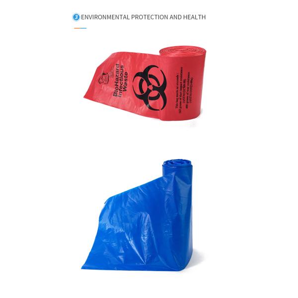 PP HDPE LDPE Biohazard Plastic Bags For Hospital Medical Waste