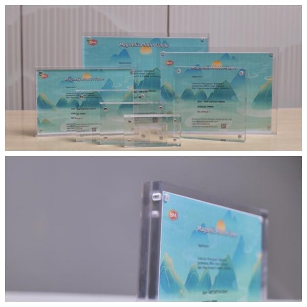 Clear Transparent Picture Magnetic Acrylic Photo Frame Poster Display Stand