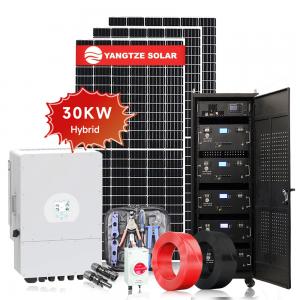  30KW Hybrid Solar Power System Kit MPPT Hybrid Inverter With BMS Protection Manufactures